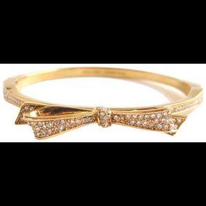 Kate spade gold pave bow hinge bangle bracelet ♠️